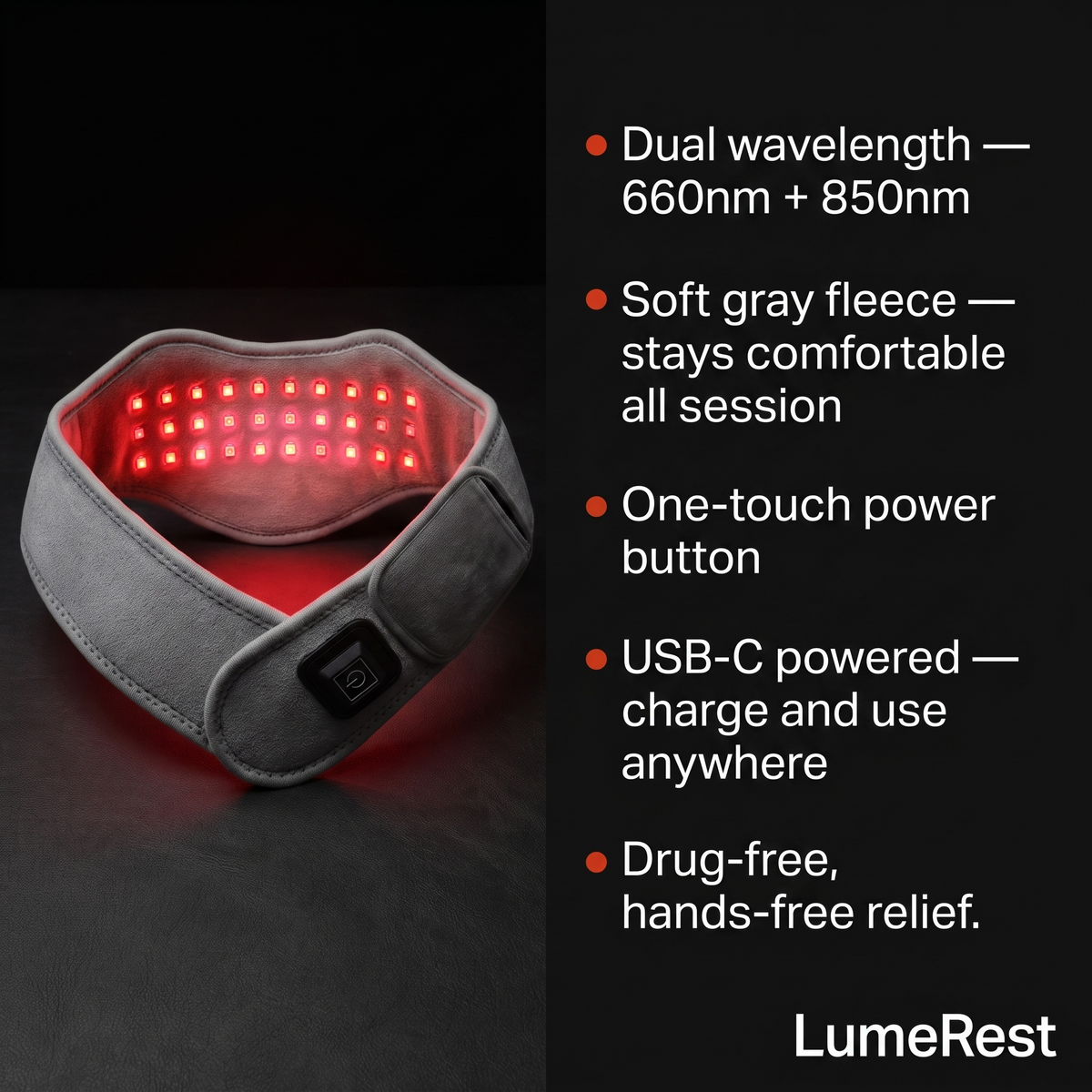LumeRest™ Red Light Therapy for Neck Pain & Tension Relief