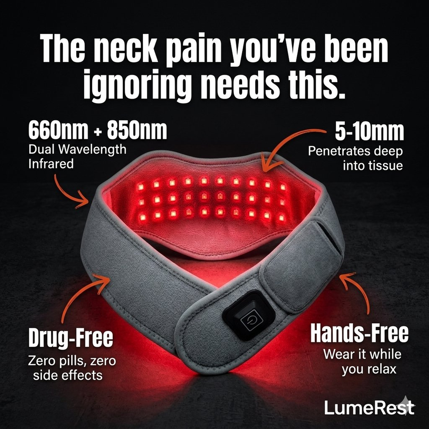 LumeRest™ Red Light Therapy for Neck Pain & Tension Relief